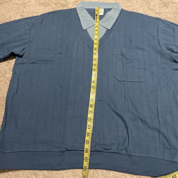 VTG 60s Haband Shirt Sz XXL Blue Beige Long Sleeve Layered Look Madmen Lot of 2 - Picture 10 of 14
